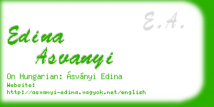 edina asvanyi business card